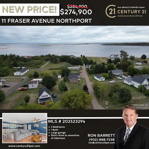 For more information: https://century21pei.com/listing/11-fraser-street-northport-prince-edward-island-c0b-1b0-28861606/ 11 Fraser Avenue, Northport. This charming 3-bedroom bungalow offers comfortable living with 1 bathroom, a large garage, and efficient heating options including a heat pump, oil, and wood furnace. Situated on a spacious .55-acre lot with a slab and crawl space, this home has undergone numerous renovations over the years, featuring a new well and septic system, as well as a gen