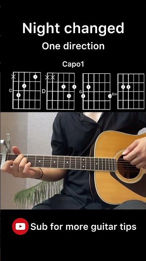 Night changes -one direction | EASY Guitar Tutorial with Chords / Lyrics-guitar tutorial