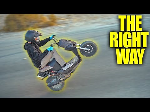 How to Wheelie a 50cc Scooter/Moped