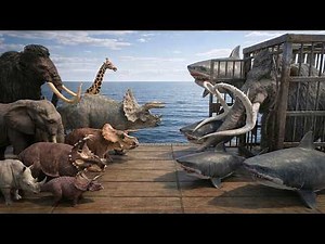 Triceratops Team and Animals Rescue Mammoth | Megalodon Team | ARBS