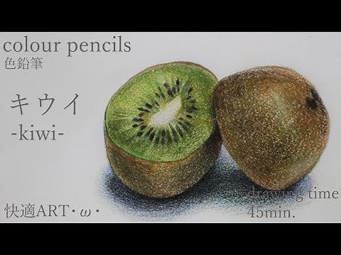 【color pencils】-kiwi-・ω・キウイ【色鉛筆画】