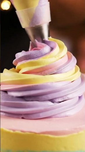 🧁Relaxing Pastel Buttercream Piping ASMR | Hypnotic Cake Decorating Loop 🧁🌈✨