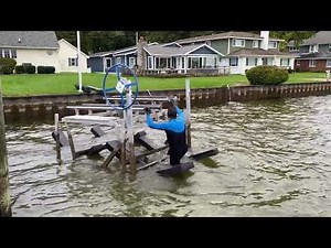 Removing or Installing Lifts Over Sea Wall with Foam Float Strips