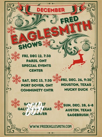Tickets to a Fred show make a great gift! Get your at www.fredeaglesmith.com #fredheads #fredhead #fredandtif #truckerspeed #ontariolivemusic #texaslivemusic #americanamusic #canadianamusic #LiveMusicOntario #livemusictexas | The Fred Eaglesmith Show