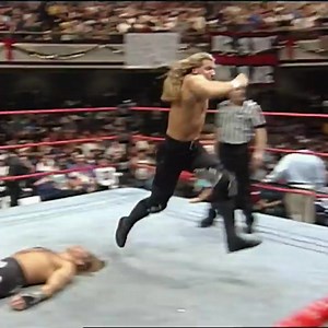 Triple H landing a big splash on Shawn Michaels in December 1997 to win his first European title #Wrestling #History #TripleH #ShawnMichaels #WWE | The Chronicles Of Wrestling