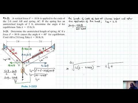 3–22, 3–23 Equilibrium of a Particle (Chapter 3: Hibbeler Statics) Benam Academy