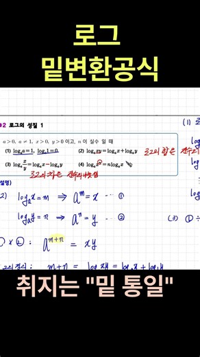 Logarithmic base conversion formula: To unify the base