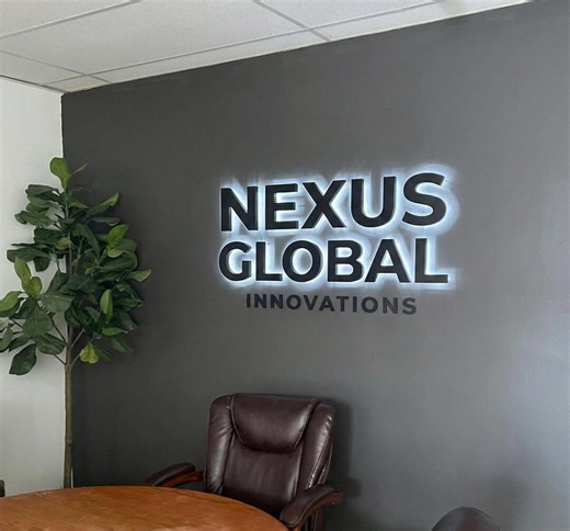 3D Backlit Metal Logo Sign: Custom Business Signage, Halo Lit LED, Cafe Decor - Etsy