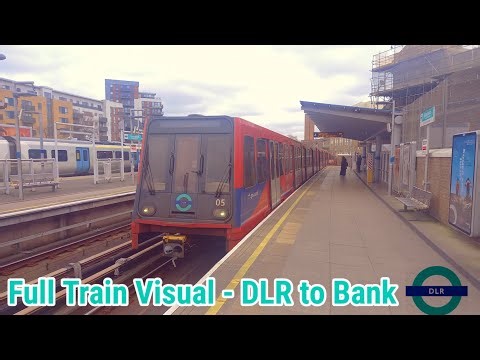 Full Train Route Visual | [DLR] Docklands Light Railway - Lewisham to Bank