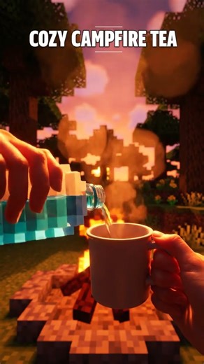 Realistic Minecraft: Brewing Tea Beside a Campfire in Minecraft 🍵