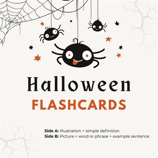 Halloween Flashcards | ESL Vocabulary, Phrasal Verbs & Idioms | Printable Classroom Resource for English Teachers | 60 Cards PDF - Etsy