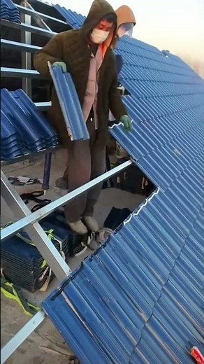 Ceramic roof tiles installation process