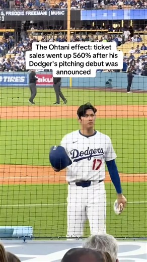 Shohei Ohtani’s Dodgers pitching debut tonight has sales for the Dodgers-Padres game up 560% on StubHub. The number of tickets sold has more than quadrupled. 🎥: tt/ @ cclauuddss | StubHub