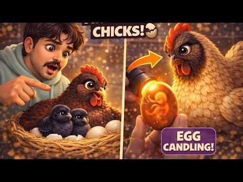 Finally Fiza hatched 2 black Chicks 🐣 And Candling Bushra’s eggs 🥚26 January 2026
