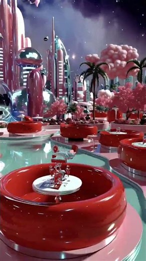 neo-retrofuturism aesthetic, vibrant synthwave colors (purple, pink, cyan, teal), glossy chrome s...
