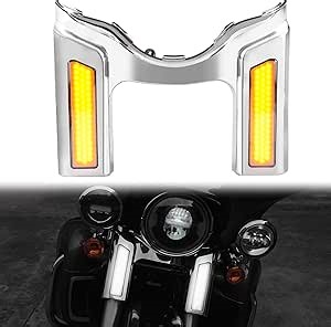 Front LED Fork Turn Signals Light with Slider Covers for Street Glide, Shock Absorber Covers with Dual-Color Running Turn Signal for Harley Touring Street Glide Electra Glide 2014-2022 Accessories
