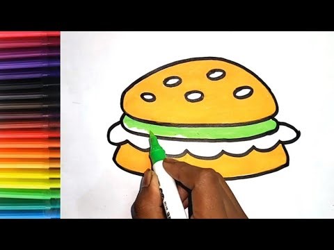 How to draw a burger , Easy drawing for kids