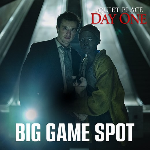 Don’t let them hear you scream. Here’s your exclusive look at the Big Game spot for #AQuietPlace: Day One - only in theatres June 28. | A Quiet Place