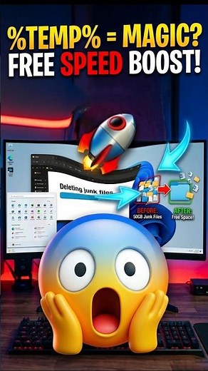 PC Slow? %temp% Trick Se 5 Sec Me Fast Karo ⚡ | Computer Tips #shorts