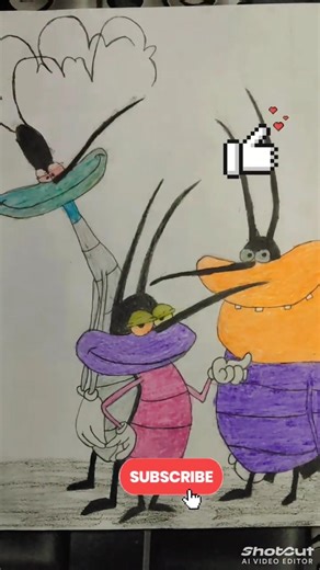 Oggy and cockroach drawing completed 🎉🤗@Vijay_arts_YT