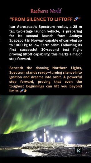 From Silence to Liftoff 🚀 Under Northern Lights #spacefacts #astronomy #space #spacediscovery