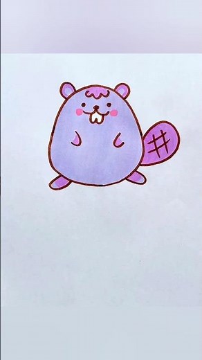 How To Draw Beaver Easy #easydrawing #beaverdrawing #cutedrawing #drawing #vhhart