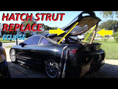 MITSUBISHI ECLIPSE REAR HATCH / STRUT - SHOCK REPLACEMENT (RUSTED BOLT REMOVAL)