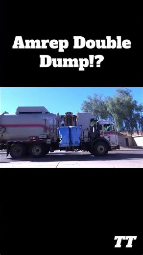 Amrep Double Dump!? #garbagetruck #recycling
