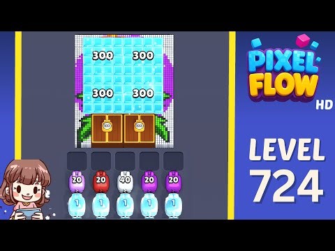 Pixel Flow Level 724 Solution Walkthrough