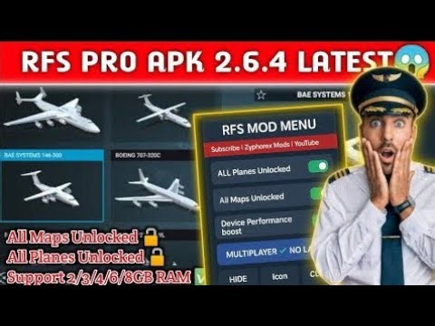RFS Pro Mod Apk latest version 2025 | Unlock All Planes & skin Vip full game unlocked + paid version