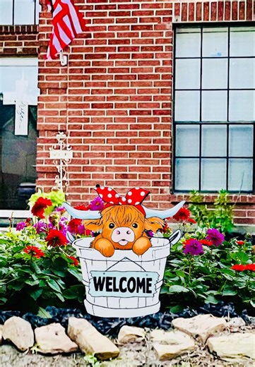 Handmade Highland Cow Yard Art, Miniature Garden Decor - Etsy