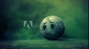 Pushing towards a sad grey rock amidst green smoke. Gray rocking is a behavioral method of dealing with narcissistic personality disorder.