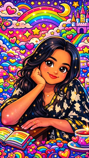 Life_with_Kavya on Instagram: "Using the uploaded image as identity reference, transform the image into a polished character-style illustration with enhanced expressiveness while embedding it fully within a vibrant, psychedelic neon fantasy world inspired by colorful 80s–90s stationery and coloring-book art. Preserve the objects’s recognizable breed traits, face shape, markings, and anatomy, but gently enhance the eyes to be slightly larger, rounder, and more expressive in a friendly, approachab