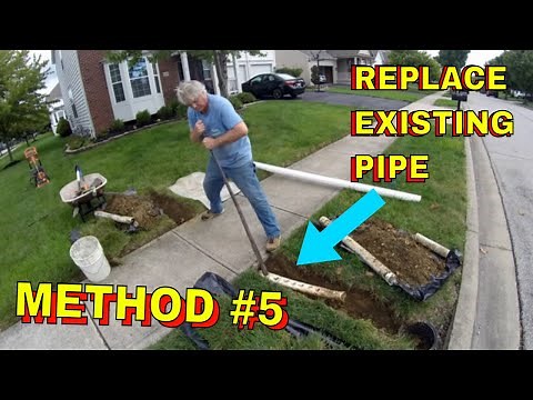 DiY Sidewalk Tunnel for Downspout drains, Sump Pump Drain installations Dig Under Sidewalk made easy