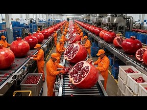 Inside a Modern Pomegranate Factory 2025: Fresh Pomegranates Turn Into Pure Juice (Full Process)