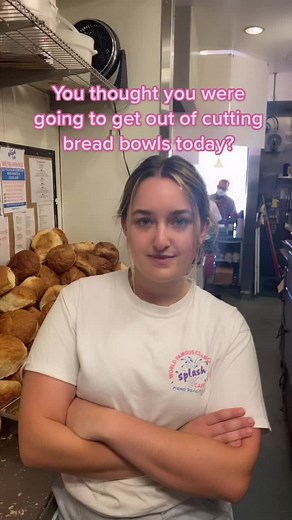 Bread Bowl Cutter for New Server at Splash Cafe