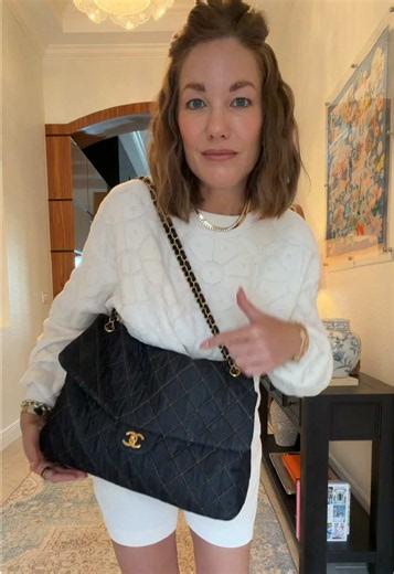 the Chanel maxi flap in denim #chanelmaxi #bagreview #chanel | Chanel Bag Review