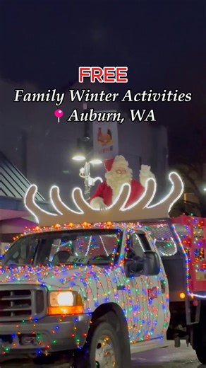 So many free activities in Auburn this Holiday Season! ✨ 🎅Santa Parade & Tree Lighting Saturday, 12/6. 4:30pm. Main Street 🎄Festival of Trees -Check out themed trees decorated by local businesses! Now thru Jan 4. Wed - Sun. 12-4pm, WRV Museum 🎺Rec, White & Blue Holiday Concert -See America's First Corps Army Band perform holiday tunes Sunday, 12/7. 2pm, Auburn Performing Arts Center. Reserve tickets at auburnwa.gov/theater ❤ Family Day -Enjoy crafts and activities while learning about holiday