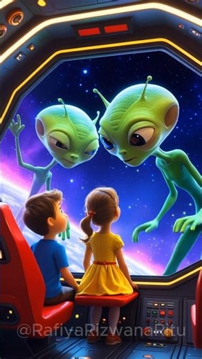 এলিয়েন ও বাচ্চারা 😱😱 #aicartoon #cartoonvideo #alien