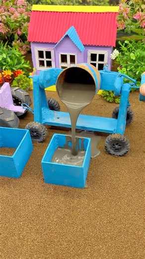 😱 Amazing Mini Tractor Making Cement Pillar | DIY Real Working Construction Machine 🚜 #shorts