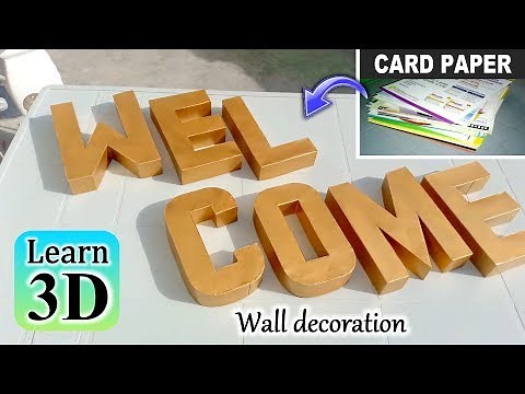 3d welcome letters from card paper