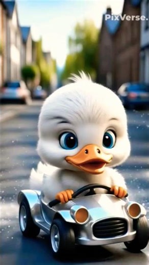 Cartoon Duck Driving Car 🦆🤣 | Funniest Duck Moments | #shorts #viral #funny