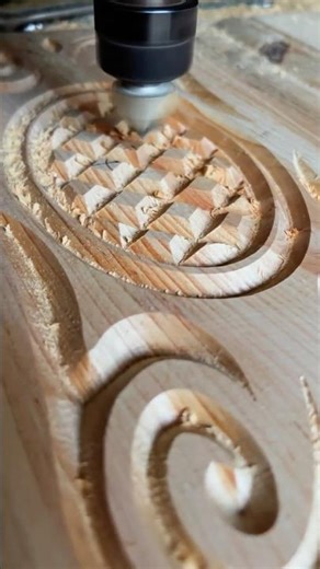 Hypnotic CNC Wood Cutting 🪵 2.5D Carving Process