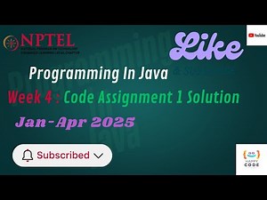 Programming in Java: NPTEL Swayam Week 4 Programming Assignment 1 Solution 2025 | Happy Coder
