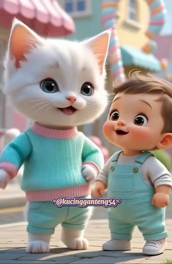 If you like the heart clap - cute cats and cute babies #shortvideo