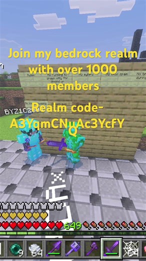 Realm code-A3YqmCNuAc3YcfY #bedrock #minecraft #gaming #music