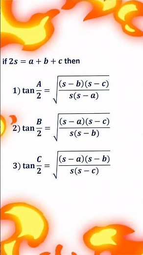 Trigonometric Formulas With Song : Sine Rule Cosine Rule Projection Rule Half Angle Formulae :
