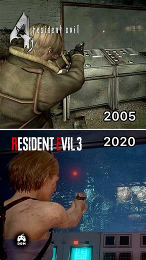 RE4 (2005) vs RE3 Remake (2022) - Glass Physics Comparison #residentevil4 #residentevil3remake