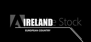 Ireland Location pin icon Animation on a black screen background. Ireland Sign and pin rendering to indicate route and location