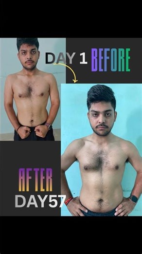 Day 57/60 🔥 Fat Loss + Muscle Gain at Home | No Equipment Transformation #motivation #shorts